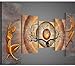 Santin Art - Modern Canvas Art Orange Trees Dancing Home Decoration Abstract Paintings on Canvas 5pcs/set Framed Art