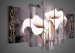 Santin Art - 100% Hand-painted Free Shipping Wood Framed Brown Lily Fashion Flower Home Decoration Abstract Landscape Oil Painting on Canvas 5pcs/set Mixorde